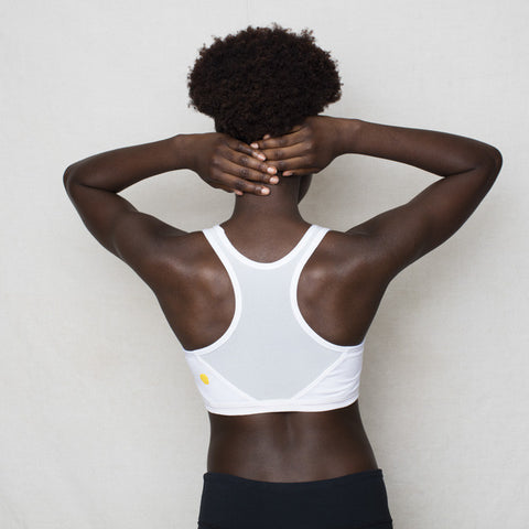 Girls White Sports Bra